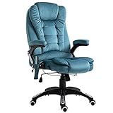 Vinsetto Massagesessel Chefsessel mit Massagefunktion höhenverstellbarer Drehstuhl ergonomischer Gamingstuhl Bürostuhl Massage Blau 67 x 67 x 116–126