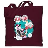 Enchantimals Tasche - Ich bin 10 Kerze - Sage Skunk & Caper - Unisize - Bordeauxrot - Fun - WM101 - Stoffbeutel aus Baumwolle Jutebeutel lange Henk