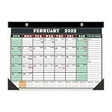 Urisgo Tischkalender, Mini-Englisch-Kalender Januar bis Dezember 2022 Planner Integrierter Support-Notizblock für Schreibtisch- und Tischorg