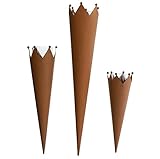 FRANK FLECHTWAREN Krönchenstecker Rostoptik im 3er S