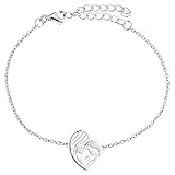 YL Mutter und Tochter Armband 925 Sterling Silber Herz Armband Geschenke für Mama Frauen, (18 + 2CM)