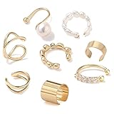 8 Stück Ear Cuff Non Piercing Ear Cuff Edelstahl Ear Cuff Ear Cuff Non Piercing Clip On Knorpel Ohrringe für Männer Frauen Clip Ohrring