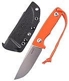 SCHNITZEL TRI - Outdoormesser mit Kydex-Scheide und Multimontagesystem - Bushcraft Messer Outdoor Freizeitmesser Erwachsene (Orange)