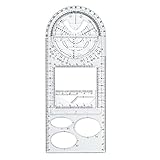 Herbests Multifunktionales Geometrisches Lineal,Transparent Mess Drehbares Zeichnung Mathematik Herrscher Messwerkzeug für Schul,Prüfung,Büro,Gebäude Designer,Student Schulbedarf für High S