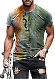 WINKEEY Herren Street T-Shirt Sommer Printed Top Lose Large Size Kurzarm, 04 M