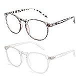 Amazon Brand–Eono Blaulichtfilter Brille für Damen Herren - Nerd Brille ohne Stärke, Anti Blaulicht Brillen für Computer, PC, Gaming, Fernsehen - 2er Pack