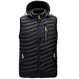 Zytyeu Weste Jacke Herren Warme Bequeme Lässige Mode Einfache Herrenweste Outdoor-Sport Bergsteigen Laufübung Neue Herren Winter Weste J-Black2 XL