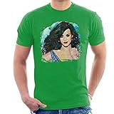 VINTRO Herren T-Shirt Katy Perry Long Hair Original Portrait by Sidney Maurer professionell Bedruckt Gr. XL, Grün - Irish G