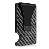 Molain Karbonfaser-Geldbörse für Herren, minimalistisches Aluminium, RFID-blockierend, Herren-Halter, Metall, schlankes Portemonnaie für Barg