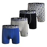 Fila Men's 4-Pack 95% Cotton, 5% Spandex Briefs, Navy, XX-Larg