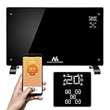 Maclean MCE502 Elektrischer Glaskonvektor 2000W Glasheizung Wandheitzung mit WiFi-Steuerung Smart-Life-App Glaskonvektor Heizung Heizkörper Touchscreen Standfüß