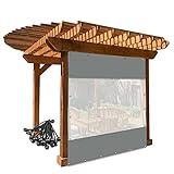 XFLOFE Außenbereich Vorhang Plane, Klar PVC Seitenteile Wasserdicht Mit Grommets Und Bungee-Bällen Für Pergola, Veranda, Gazebos (Color : Gray, Size : 4x3m/13.1x9.8ft)