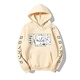 Vocha Anime Kleidung One Piece Hoodie Pullover Roronoa Zoro Luff Kapuzenpullover Anime Merch Cosplay (Khaki1,L,L)