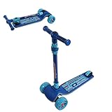 Calma Dragon Scooter YX-S241, 3 Räder mit LED-Licht, faltbares Design, Scooter für Jungen und Mädchen, höhenverstellbar, Kinder-Skateboard, Freesyle Skateboard, Scooter mit Hinterradbremse (Blau)