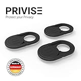 Privise Webcam Abdeckung, Made in Germany, Webcam Cover für MacBook Pro, Laptop, Smartphone, Tablet, iPad, Ultra Dünn, 3er-Set Schw