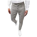 BIBOKAOKE Anzughosen Herren Slim Fit Freizeithose Mode Kariert Anzug Hose Lässige Arbeitshose Chino Hosen Stoffhose Outdoor Laufhose Herrenhose Leicht Trainingshose Sweatpants W