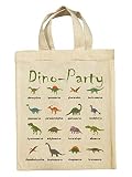 clothinx Lustige Kindergeburtstag Tasche Mitgebsel-Beutel im Set mit Geburtstag-Motto Dinosaurier Dino Party 10er Pack