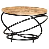 Couchtisch, Beistelltisch Beistelltisch Cocktailtisch Mitteltisch Sofatisch Teetisch Couchtisch Schwarz 60x60x40 cm Massives raues Mang