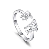 KINGWHYTE Elefant Ring Sterling Silber graviert Elefant verstellbare Wrap Open Ring … (Ring C)