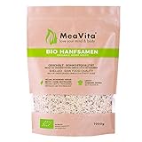 MeaVita Bio Hanfsamen, geschält, (1 x 1000g) natürliches Protein, Eiweiß g