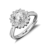 FPOJAFVN 1 Karat Moissanite Verlobungsring 925 Sterling Silber Verstellbare Ringe Paare Versprechen Offenen Ring Für Paare Ehering,Silb