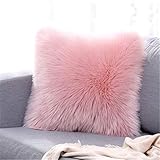 YIHAIC Kissenbezüge, Kunstfell Kissenbezug Superweich Throw Kissenbezüge Cafe Sofa Kissenbezug Auto Home Decor (Rosa)