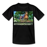 Spreadshirt Das Dschungelbuch #Freundschaft Teenager T-Shirt, 152-164, Schw