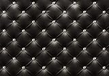 decomonkey Fototapete Leder schwarz Deluxe 300x210 cm XXL Design Tapete Fototapeten Vlies Tapeten Vliestapete Wandtapete moderne Wand Schlafzimmer Wohnzimmer D