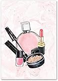 Nordic style 40x60cm rahmenlose parfüm lippenstift wimpernbürste poster mode kosmetik mädchen schlafzimmer home fashion bild dekoration k