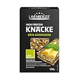 Layenberger High Protein Knäcke Käse-Kürbiskern, Eiweiß Knäckebrot mit viel Eiweiß und wenig Kohlenhydraten, (1 x 150 g)