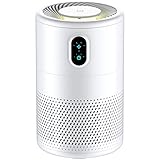 Luftreiniger Air Purifier mit HEPA-Kombifilter für 99.97％ Timer Weiß LED Nachtlicht Luftreinigungsgerät für Allergiker Raucher und bessere L