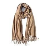 ELF KUCKUCK Schal Damen Winter Baumwolle Winterschal Pashmina Halstuch, Beig