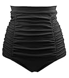 LA ORCHID Laorchid Retro Damen Frauen hoher Taille Bikini Hose Shorts Bauchweg Schwarz XL