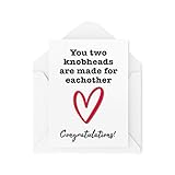 Lustige Hochzeitskarten, You 2 Knobheads Are Made For Eachother, Congrats Verlobungskarte Pärchen Karte, Best Friends Joke Banter Fun CBH189