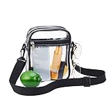 Damen Transparente Tasche Kleine Umhängetasche Mode Schultertaschen Verstellbarem Crossbody Bag, transparente Einkaufstasche und Clear Bag für das Fitnessstudio, für Arbeit, Sportsp
