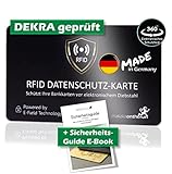 MakakaOnTheRun® RFID Blocker Karte - DEKRA Geprüft I Maximale Datensicherheit Dank 360° RFID Schutz für Geldbörsen, EC- & Kreditkarte I Extra Dünne RFID Karte I NFC S