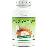 Wild Yam Wurzel Extrakt - 240 Kapseln (4 Monatsvorrat) - Premium: Original Mexican Wild Yamswurzel - Hochdosiert mit 880 mg Extrakt (davon 176mg Diosgenin) je Tagesdosis - Laborgeprü