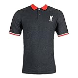 Liverpool FC Offizielles Kurzarm-Poloshirt, Farbe Schwarz mit Details in den Farben Weiß/Rot, Größe für Erwachsene und Jung