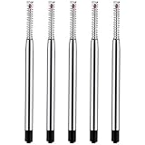 5 Stücke Austauschbare Metall Kugelschreiber Nachfüllungen mit Federleichten Kugelschreiber Nachfüllungen, Schwarz 1 mm Metall Ersatz Kugelschreiber Nachfüllung