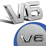 V6 Emblem Zeichen Chrom Schriftzug 3D Logo Auto Aufkleber Tuning Sticker M