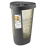 Rotho Fabu Müllsackständer gelber Sack mit Deckel, Kunststoff (PP recycelt) BPA-frei, anthrazit, (40.0 x 40.0 x 62.1 cm)