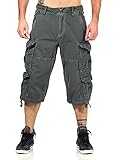 Jet Lag Herren 3/4 Cargo Shorts FW-012 Bermuda mit Seitentaschen gummetal W33