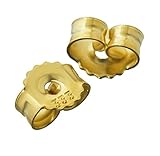 NKlaus 1 Paar 333 Gelbgold 8 Karat Gold 5,5mm Gegenstecker für Ohrstecker Ohrringe Ohrstopper Pousetten Ohrmutter Butterfly Schmetterling Verschluss Loch: 1,1mm 4748