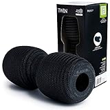 BLACKROLL® TWIN Faszienrolle (30 cm x 13 cm), Massagerolle mit Aussparung für die Wirbelsäule, Fitness-Rolle für die punktuelle Selbstmassage und Regeneration, mittlere Härte, Made in Germany, Schw