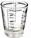 Mess-Glas, Measuring Glass, Mini Mess-Becher aus Glas, Shot-Trinkglas mit Skala 50