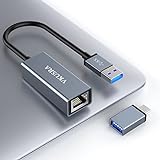 USB Ethernet Adapter, VKUSRA USB 3.0 auf RJ45 LAN Adapter, Aluminiumlegierung USB Netzwerkadapter mit USB C Adapter for MacBook Pro/Air, Windows 10/8/7, Switch, Fire TV Stick,