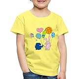 Spreadshirt Die Sendung Mit Der Maus Elefant & Hase Luftballons Kinder Premium T-Shirt, 134-140, Gelb