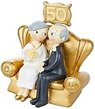 Mopec Pop & Fun Figur für Hochzeitstorte, Gold, 50. Jahrestag, 16 x 16,5 cm, Dark G