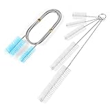 TAGVO Nylon Reinigungsbürsten Set, 6 Stücke Flexible Aquarium Wasserfilter Rohr Luftschlauch Edelstahl Doppelseitige Schlauchbürste & Aquarium Rohr Flasche Pumpe Laufrad B