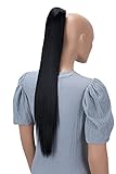 PRETTYSHOP 60cm Haarteil Zopf Pferdeschwanz Haarverlängerung Glatt Schwarz H601